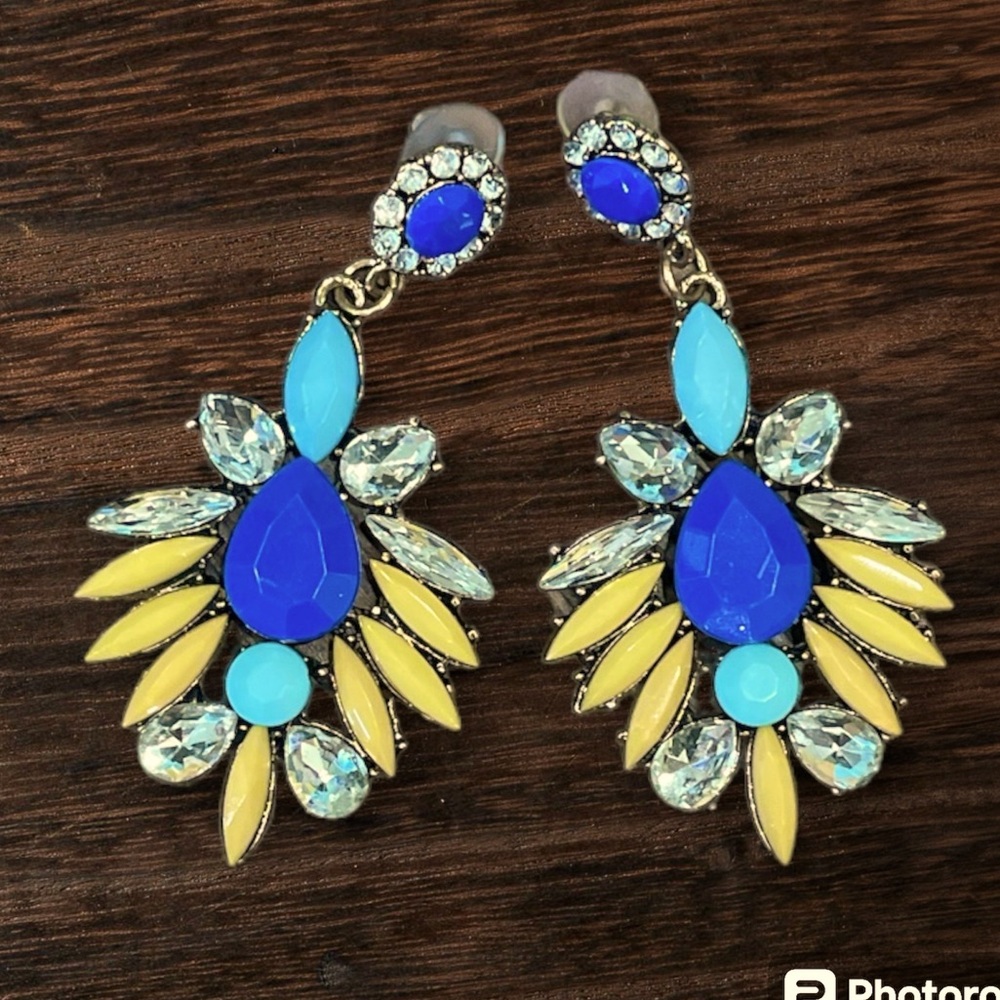 Blue Statement Earrings